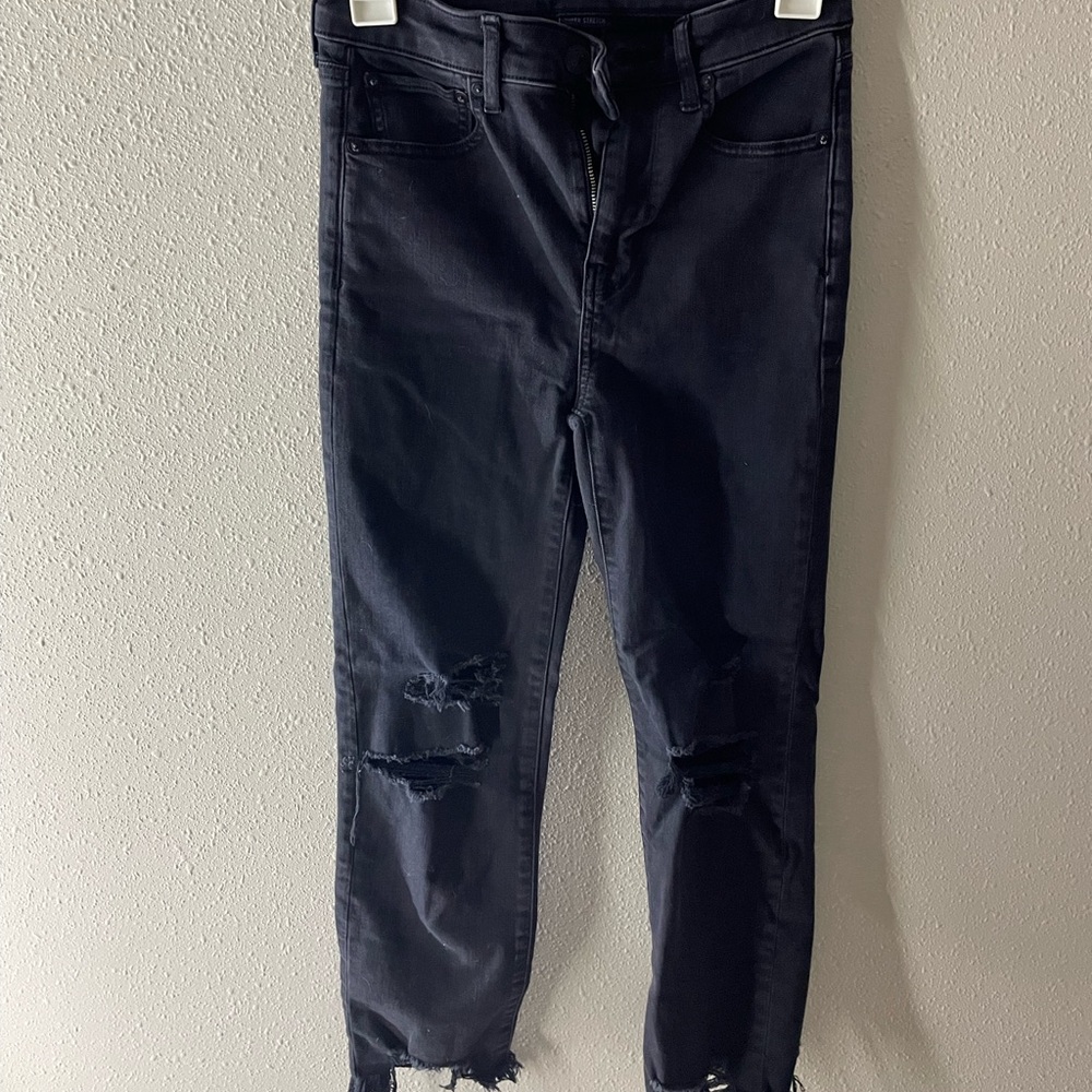 super stretch american eagle straight leg jeans